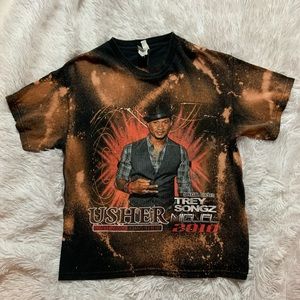 Usher 2010 tour Bleached distressed graphic T-shirt